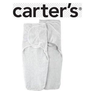2 pack Carter's Baby Small 0-3 M White & Gray Swaddle Sleeping Bag Size …